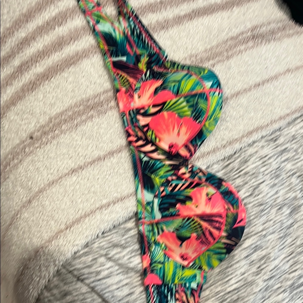 Tropical Floral Bikini Top
